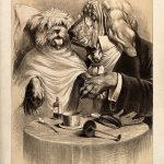 A sketch of a canine veterinarian examining a patient-doesn't look anything like Dr. Harriet Bailey ;)